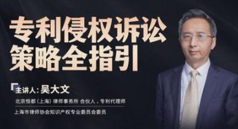 吴大文：专利侵权诉讼策略全解-云端汇ZAL