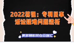【免费】2022蒋强：专利民事诉讼疑难问题透析-云端汇ZAL